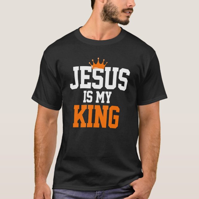 Camiseta Religião Católica Cristã Jesus É Meu Rei (Frente)