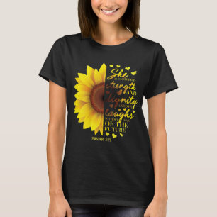 Camiseta Religião das Escrituras de Girassol na Bíblia Cris