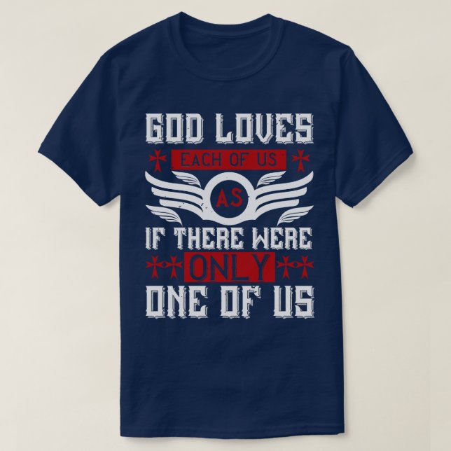 Camiseta Religião Deus ama Cada Um de nós (Frente do Design)