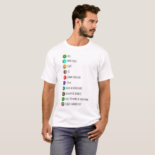 Camiseta religião engraçada do humor da mensagem da lista