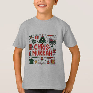 Camiseta Religião Judia de Natal Chrismukkah Hanukkah