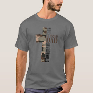 Camiseta Religião Legal cristã abençoada Pai Cross Camo