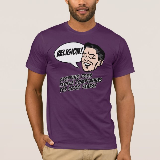 Camiseta Religião - pare de queixar-se! (Frente)
