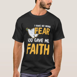 Camiseta Religioso Não Sinto Medo Que Jesus Me Deu Fé
