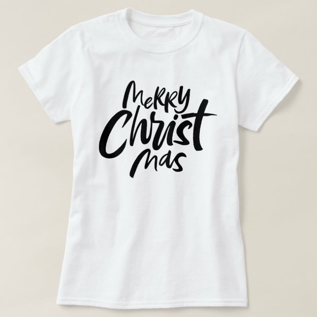 Camiseta Religioso no Natal cristão moderno (Frente do Design)