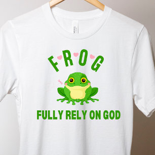 Camiseta Religioso sapo Basicamente Depende de Deus Cristão