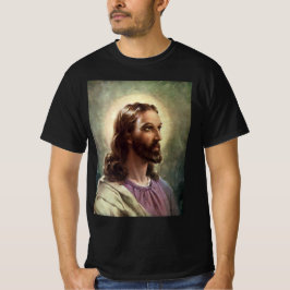 Camiseta Religioso Vintage, Retrato de Jesus Cristo com Hal
