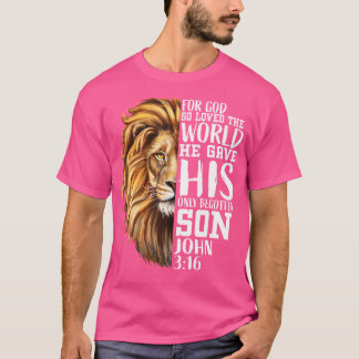 Camiseta Religiosos Cristãos Seu Leão Judah Verse John