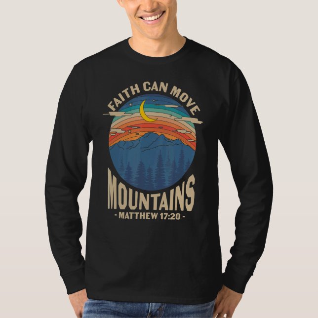 Camiseta Religious Jesus Matthew 1720 Faith Can Move Mounta (Frente)
