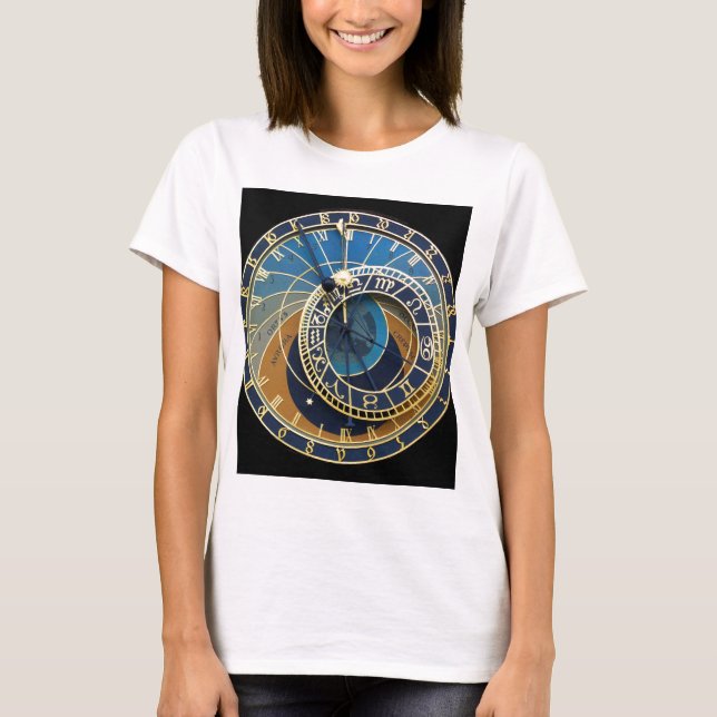 Camiseta Relógio Astronômico - Praga Orloj (Frente)