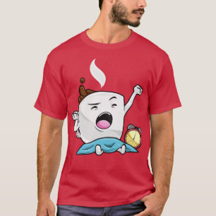 Camiseta Relógio de alarme com xícara de café