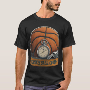 Camiseta Relógio de Apito do Treinador de Basquete