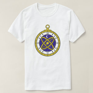 Camiseta Relógio de Bolso Celestial Vetorial com Dourado