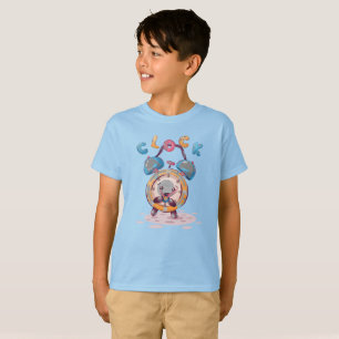 Camiseta Relógio de Cartoons Crianças T-Shirt