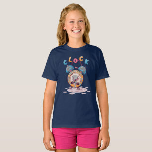 Camiseta Relógio de Cartoons   Crianças T-Shirt