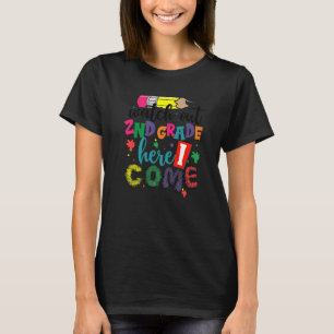 Camiseta Relógio de Crianças de Volta às Aulas, Cuidado, 2ª