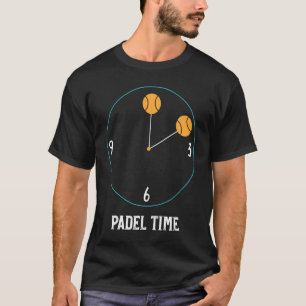 Camiseta Relógio de horário de Padel mostrando que é hora d