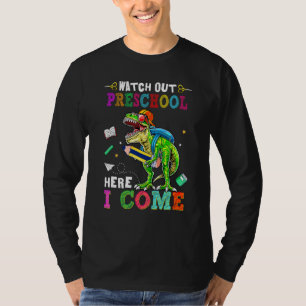 Camiseta Relógio de Lápis de Dinossauro Legal Cuidado Pré-e