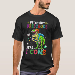 Camiseta Relógio de Lápis de Dinossauro Legal Cuidado Pré-e