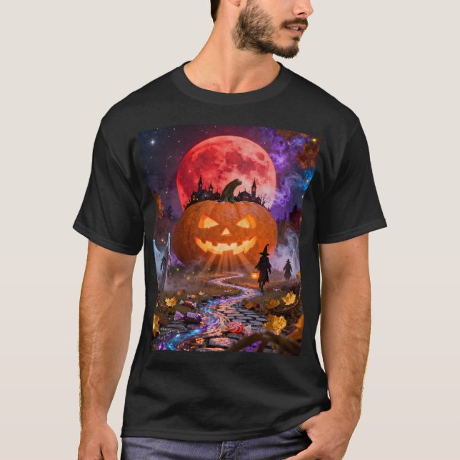 Camiseta Relógio de Parede Halloween Eclipse Assombrado 2 (Frente)