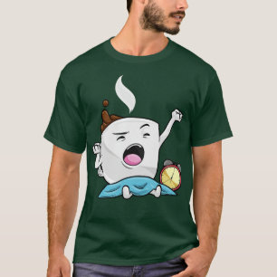 Camiseta Relógio despertador com xícara de café