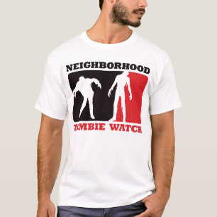 Camiseta Relógio do zombi da vizinhança - vermelho