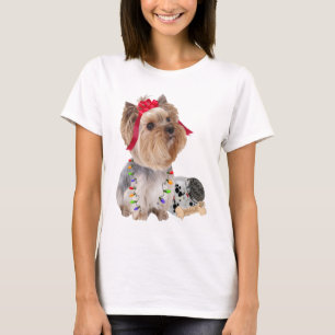 Camiseta Relógios de Yorkie para o papai noel