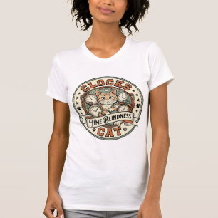 Camiseta Relógios Tempo Cegueira Gato Relógios Tempo Ceguei