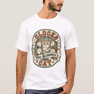 Camiseta Relógios Tempo Cegueira Gato Relógios Tempo Ceguei