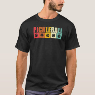 Camiseta remada padrão silhueta de pickleball retrô vintage