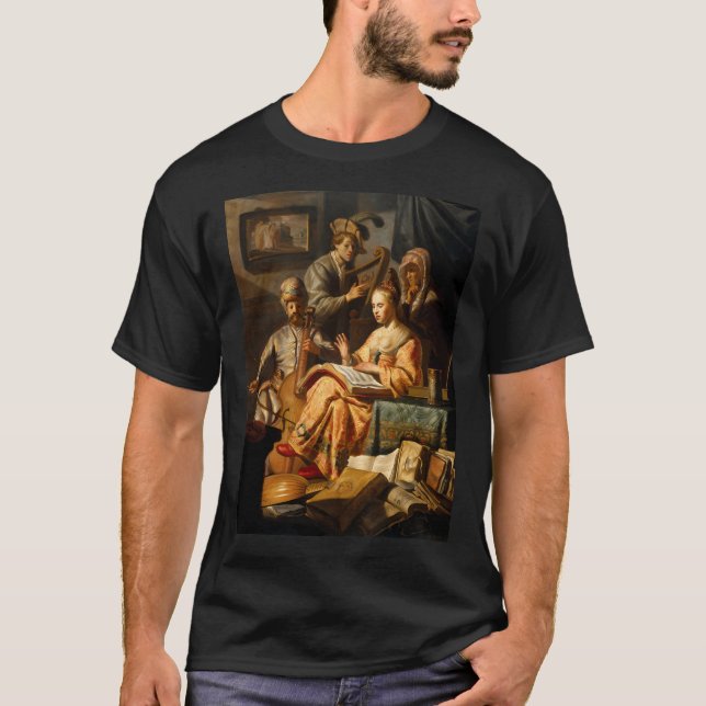 Camiseta Rembrandt Harmenszoon Van Rijn O Partido da Música (Frente)