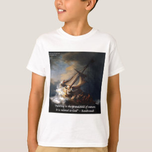 Camiseta Rembrandt Mar da Galileia & Citação da Natureza