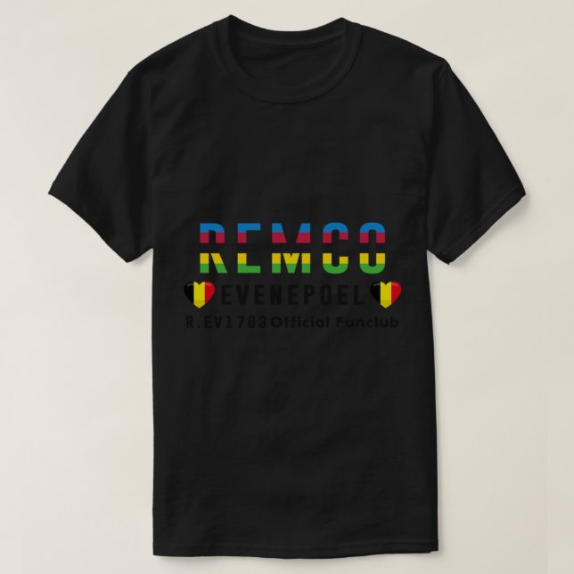Camiseta Remco Evenepoel R.EV 1703 Funclube oficial Belga (Frente do Design)