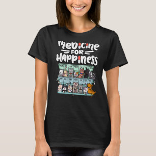 Camiseta remédio para felicidade pílula animais de raças ga