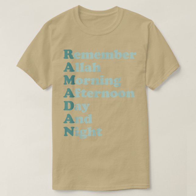 Camiseta Remember Allah Morning Afternoon Day And Night Ram (Frente do Design)