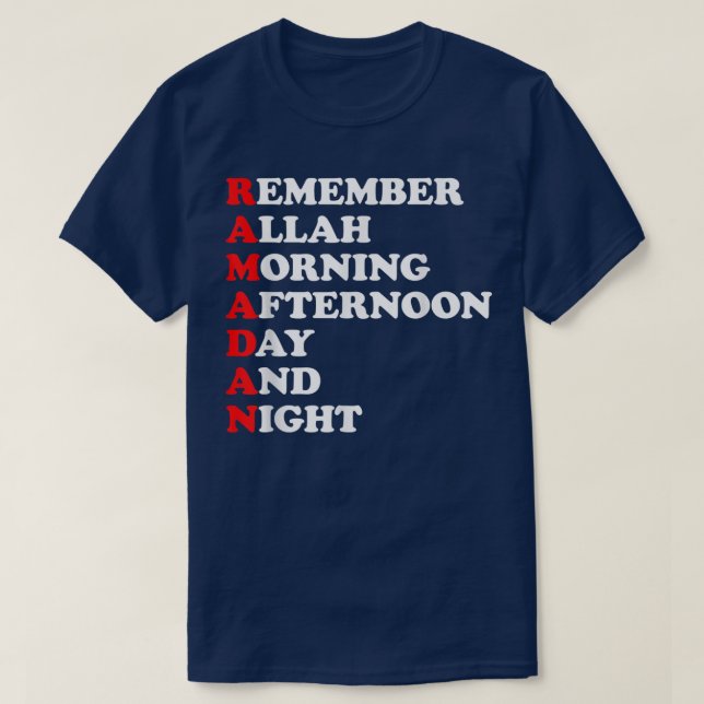 Camiseta Remember Allah Morning Afternoon Day And Night Ram (Frente do Design)
