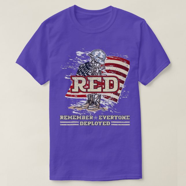 Camiseta Remember Everyone Veteran Deployed RED Friday 1 (2 (Frente do Design)