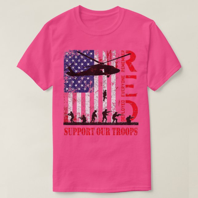 Camiseta Remember Everyone Veteran Deployed RED Friday 1 (2 (Frente do Design)