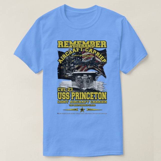 Camiseta REMEMBEr USS Princeton CVL23 porta-aviões (Frente do Design)