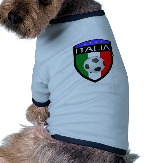Camiseta Remendo da bandeira de Italia/Italia - com bola de (Verso)