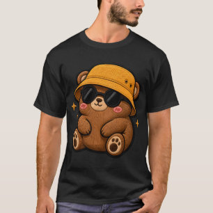 Camiseta Remendo de Bordado Bear Streetwear Fofo Kawaii