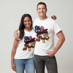 Camiseta Remendo de Bordado Retro no Estilo "Oh, Que Divers