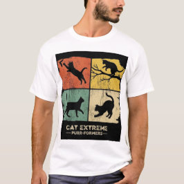 Camiseta Remendo de Gato Quadriculado