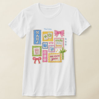 Camiseta Remendos de Mahjong Personalizados com Bordado Fal