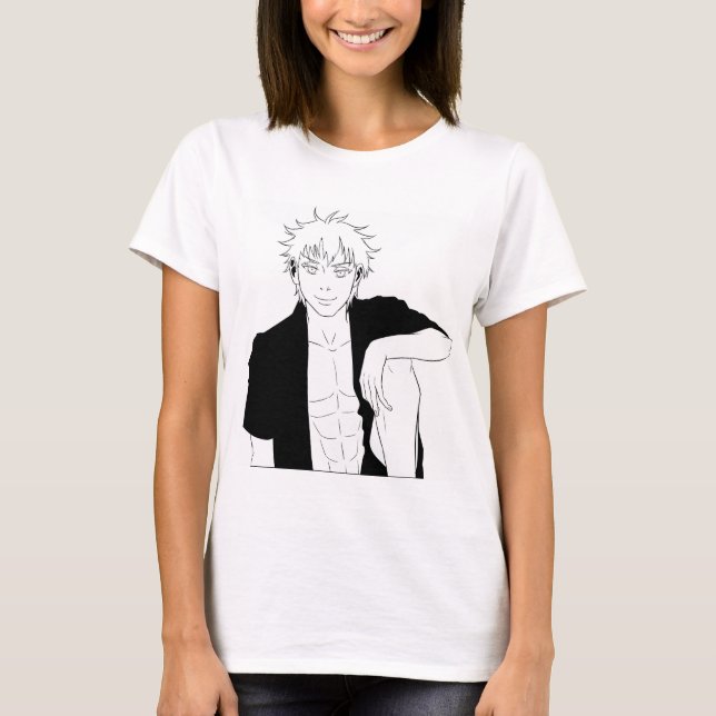 Camiseta Remera Gojo Blanca (Frente)