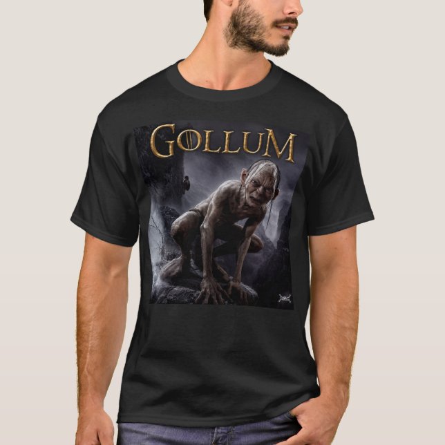 Camiseta Remera Negra Gollum 2 (Frente)
