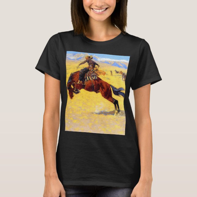 Camiseta Remington Old West Horse and Cowboy (Frente)