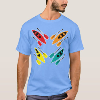 Camiseta Remo Colorido de Caiaque Esporte Padrão Arte menin