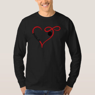 Camiseta Remo de Jogador Coração de Pickleball Gráfico