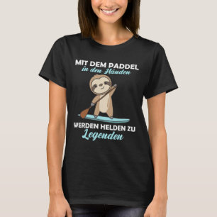 Camiseta Remo de Pé com Preguiça Animal Divertido Remando